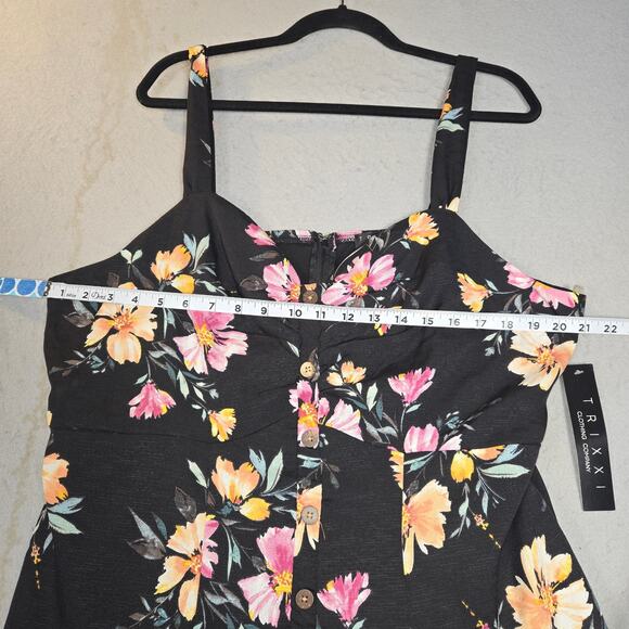 Trixxi Womens 2X Sun Dress Knee Length Floral Romantic Feminine Cottagecore Chic - Picture 8 of 12